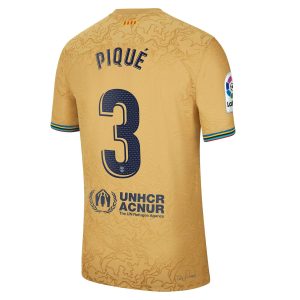 Gerard Pique Barcelona 2022/23 Away Authentic Player Jersey - Gold