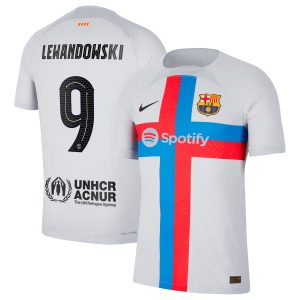 Robert Lewandowski Barcelona 2022/23 Third Match Authentic Player Jersey - Gray