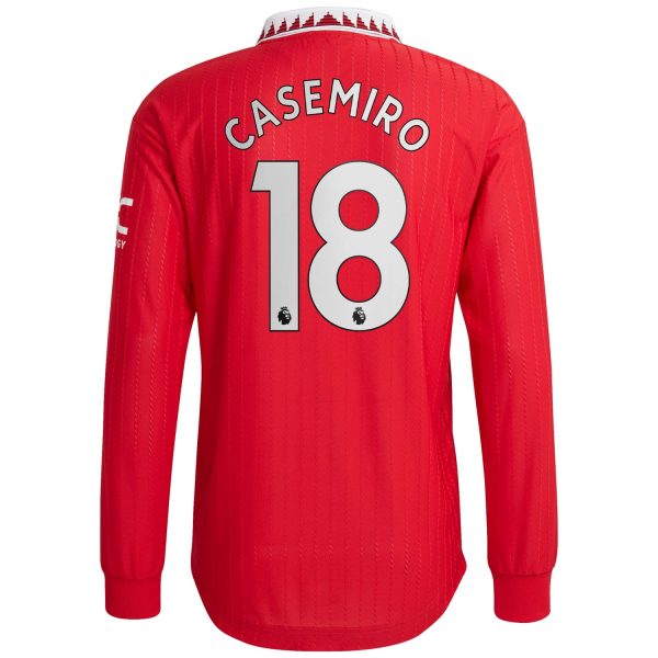 Carlos Casemiro Manchester United 2022/23 Home Long Sleeve Jersey - Red