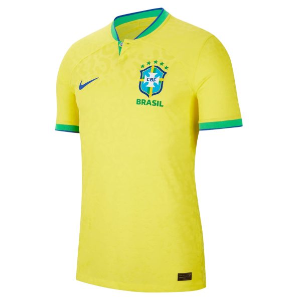 Brazil National Team 2022/23 Home Match Authentic Blank Jersey - Yellow