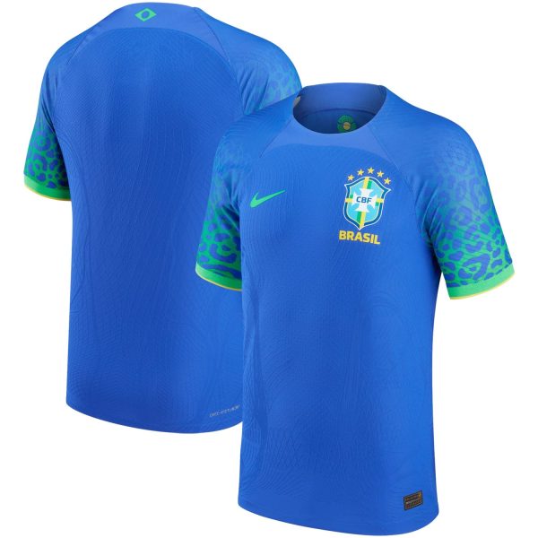 Brazil National Team 2022/23 Away Match Authentic Blank Jersey - Blue