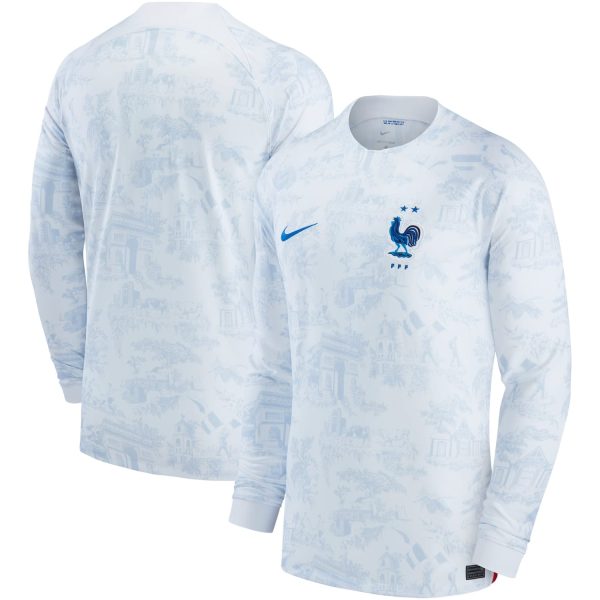 France National Team 2022/23 Away Breathe Blank Long Sleeve Jersey - White