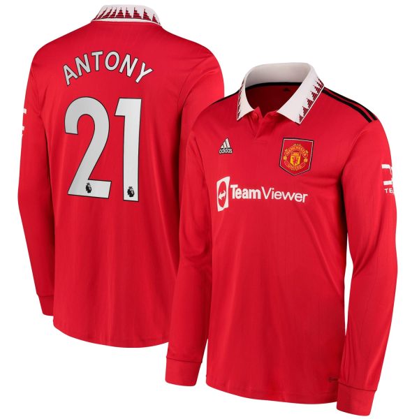 Antony Manchester United 2022/23 Home Long Sleeve Jersey - Red