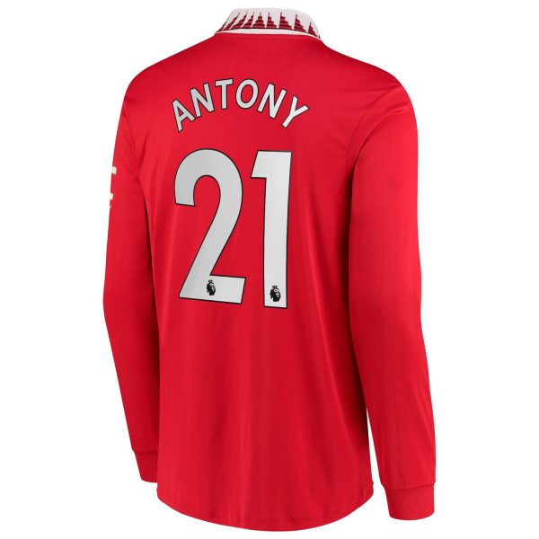 Antony Manchester United 2022/23 Home Long Sleeve Jersey - Red