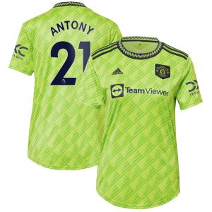 Antony Manchester United Women's 2022/23 Third Player Jersey - Neon Green