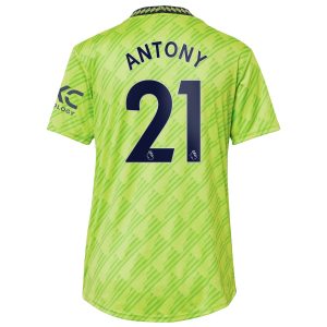 Antony Manchester United Women's 2022/23 Third Player Jersey - Neon Green