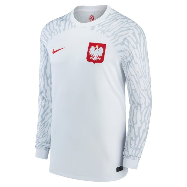 Poland National Team 2022/23 Home Breathe Blank Long Sleeve Jersey - White