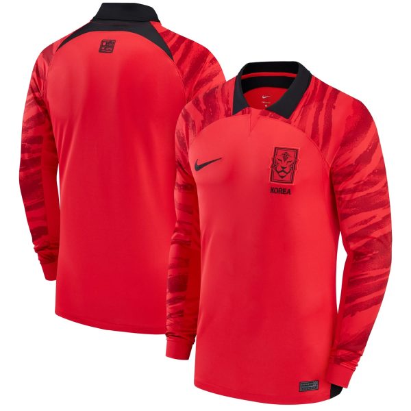 South Korea National Team 2022/23 Home Breathe Blank Long Sleeve Jersey - Red