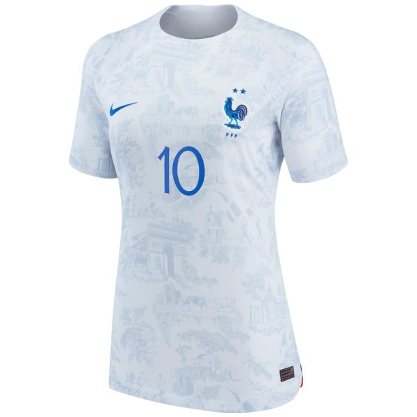 Kylian Mbappe France National Team Women's 2022/23 Away Breathe Player Jersey - White