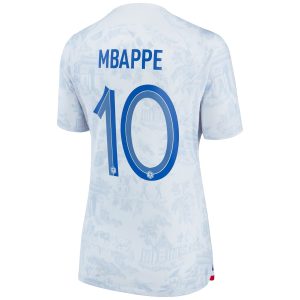 Kylian Mbappe France National Team Women's 2022/23 Away Breathe Player Jersey - White
