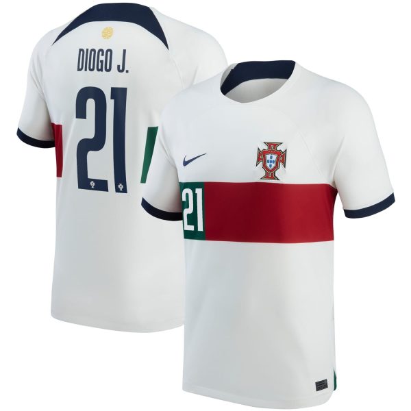 Diogo Jota Portugal National Team 2022/23 Away Breathe Player Jersey - White