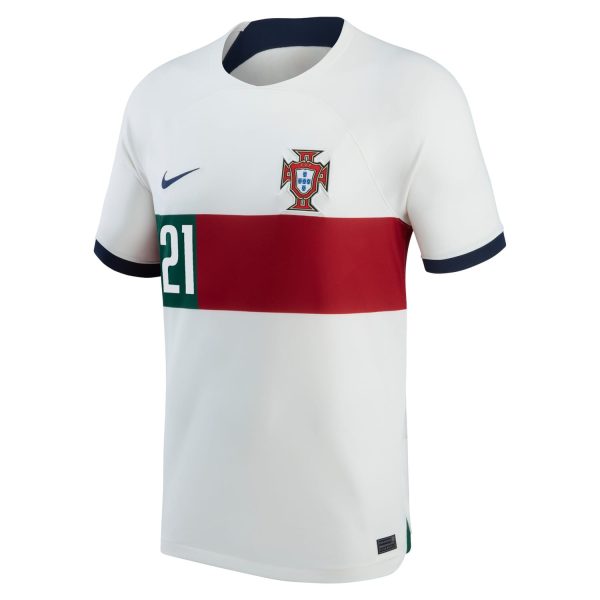 Diogo Jota Portugal National Team 2022/23 Away Breathe Player Jersey - White