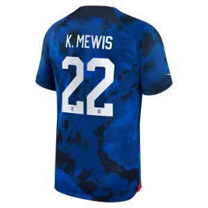 Kristie Mewis USWNT 2022/23 Away Breathe Player Jersey - Blue