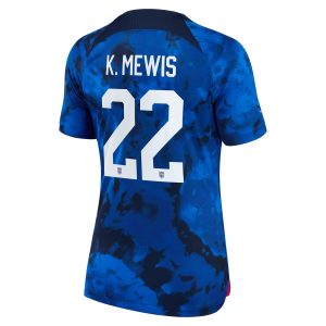 Kristie Mewis USWNT Women's 2022/23 Away Breathe Player Jersey - Blue