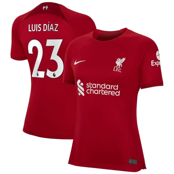 Luis Diaz Liverpool Women's 2022/23 Home Breathe Player Jersey - Red