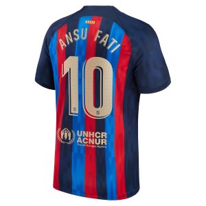 Ansu Fati Barcelona 2022/23 Home Breathe Player Jersey - Blue