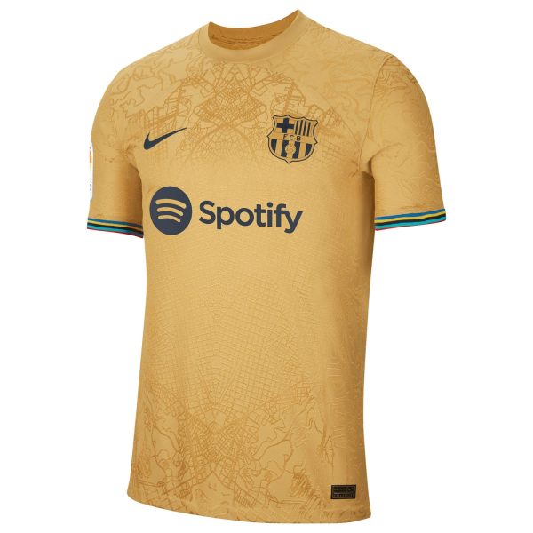 Ansu Fati Barcelona 2022/23 Away Match Authentic Player Jersey - Yellow