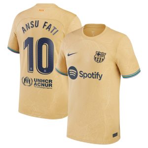 Ansu Fati Barcelona 2022/23 Away Breathe Player Jersey - Yellow