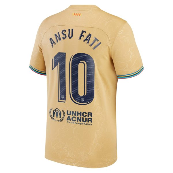 Ansu Fati Barcelona 2022/23 Away Breathe Player Jersey - Yellow