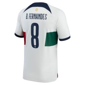 Bruno Fernandes Portugal National Team 2022/23 Away Breathe Player Jersey - White
