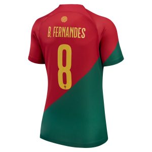 Bruno Fernandes Portugal National Team Women's 2022/23 Home Breathe Player Jersey - Red