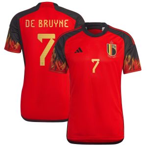 Kevin De Bruyne Belgium National Team 2022/23 Home Jersey - Red