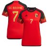 Kevin De Bruyne Belgium National Team Women's 2022/23 Home Jersey - Red