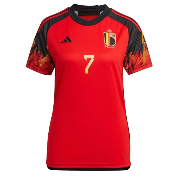 Kevin De Bruyne Belgium National Team Women's 2022/23 Home Jersey - Red