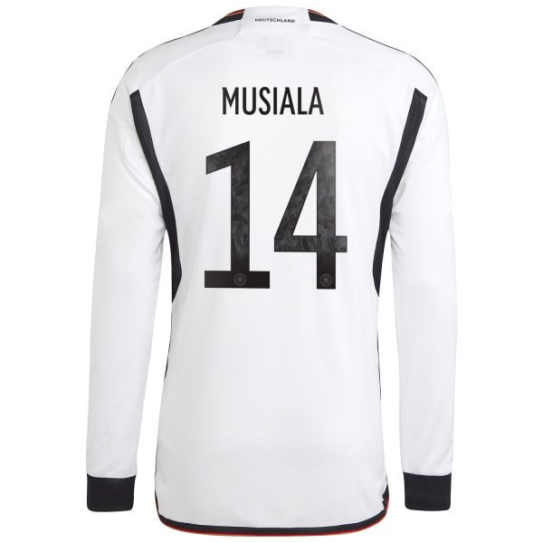 Jamal Musiala Germany National Team 2022/23 Long Sleeve Player Jersey - White