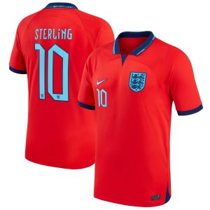 Raheem Sterling England National Team 2022/23 Away Jersey - Red