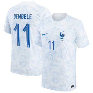 Ousmane Dembele France National Team 2022/23 Away Jersey - White