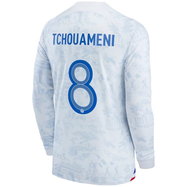 Aurélien Tchouaméni France National Team 2022/23 Away Breathe Long Sleeve Jersey - White