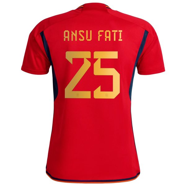 Ansu Fati Spain National Team 2022/23 Home Jersey - Red