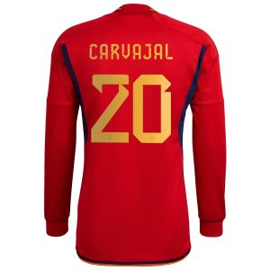 Daniel Carvajal Spain National Team 2022/23 Home Long Sleeve Jersey - Red