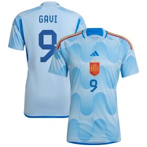 Gavi Spain National Team 2022/23 Away Jersey - Blue