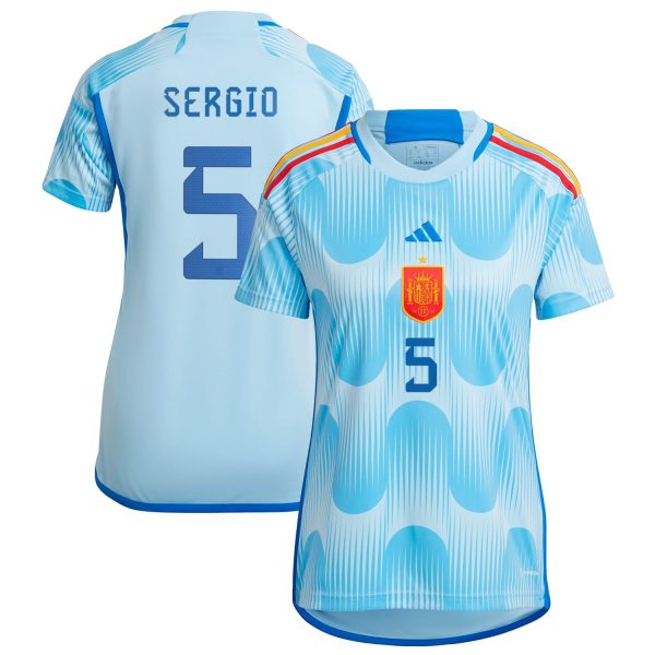 Sergio Busquets Spain National Team Women's 2022/23 Away Jersey - Blue