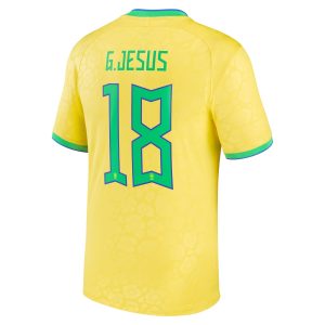 Gabriel Jesus Brazil National Team 2022/23 Home Jersey - Yellow