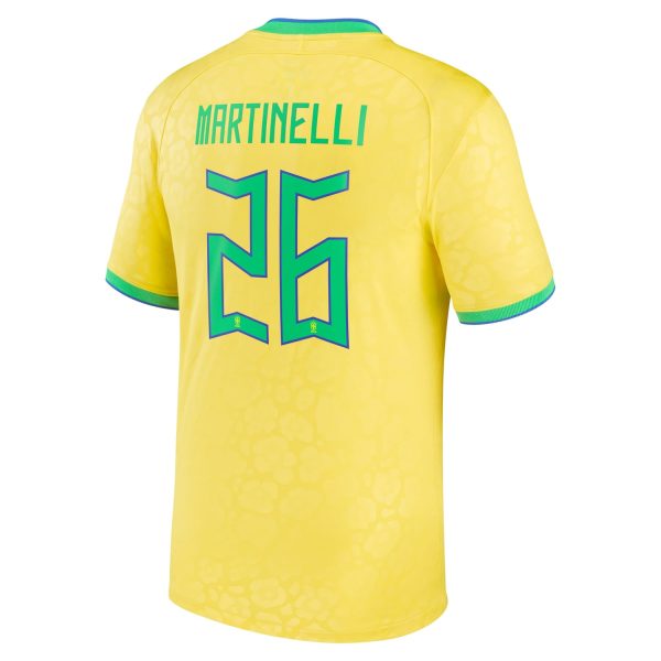 Gabriel Martinelli Brazil National Team 2022/23 Home Jersey - Yellow