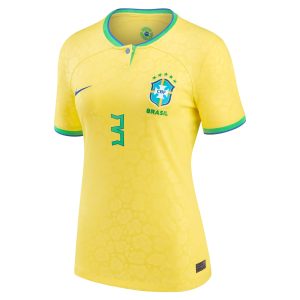 Thiago Silva Brazil National Team Women's 2022/23 Home Jersey - Yellow