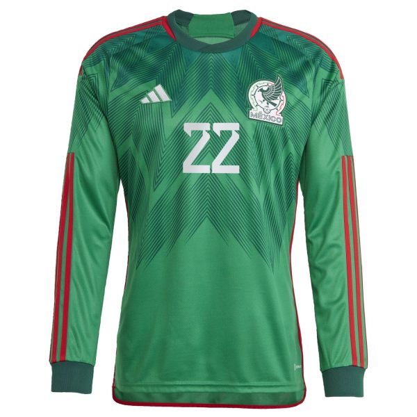 Hirving Lozano Mexico National Team 2022/23 Home Long Sleeve Jersey - Green