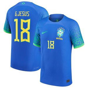 Gabriel Jesus Brazil National Team 2022/23 Authentic Away Jersey - Blue