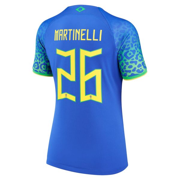 Gabriel Martinelli Brazil National Team Women's 2022/23 Away Jersey - Blue