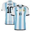 Lionel Messi Argentina National Team 2022 Winners Home Jersey - White/Light Blue
