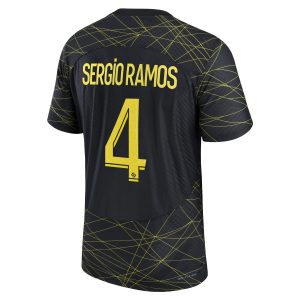 Sergio Ramos Paris Saint-Germain Jordan Brand 2022/23 Fourth Match Authentic Player Jersey - Black