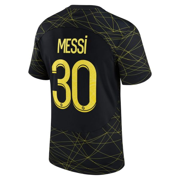 Lionel Messi Paris Saint-Germain Jordan Brand 2022/23 Fourth Breathe Player Jersey - Black