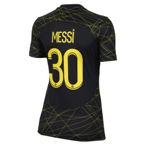 Lionel Messi Paris Saint-Germain Jordan Brand Women's 2022/23 Fourth Breathe Player Jersey - Black