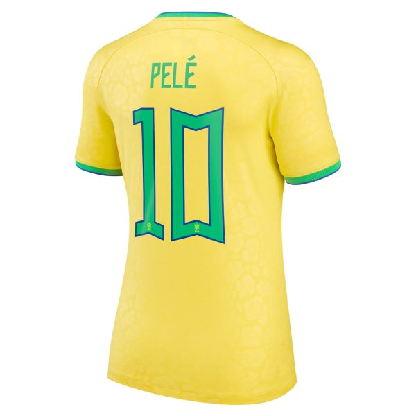 Pelé Brazil National Team Women's 2022/23 Home Breathe Player Jersey - Yellow
