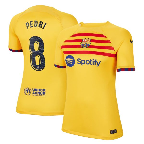 Pedri Barcelona Women's 2022/23 Fourth Breathe Player Jersey - Yellow
