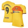 Robert Lewandowski Barcelona Women's 2022/23 Fourth Breathe Player Jersey - Yellow
