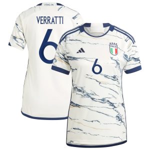 Marco Verratti Italy National Team Women's 2023/24 Away Jersey - White
